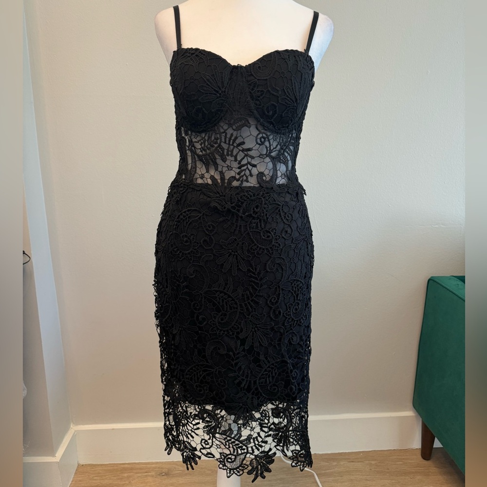 Bebe Lace Black Top and Skirt Set Size 4